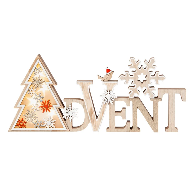 Schriftzug - Advent - Mit LED - Aus Holz - Ca. 40 X 3,5 X 17,5 Cm 3 Schriftzug - Advent - Mit LED - Aus Holz - Ca. 40 X 3,5 X 17,5 Cm