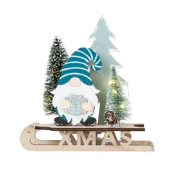 Wichtel Auf Schlitten Mit LED - Ca. 18 X 7 X 18,5 Cm - 1 Stück