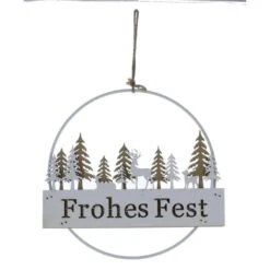 Dekohänger Kreis Frohes Fest - Ca. 23,5 X 36 Cm