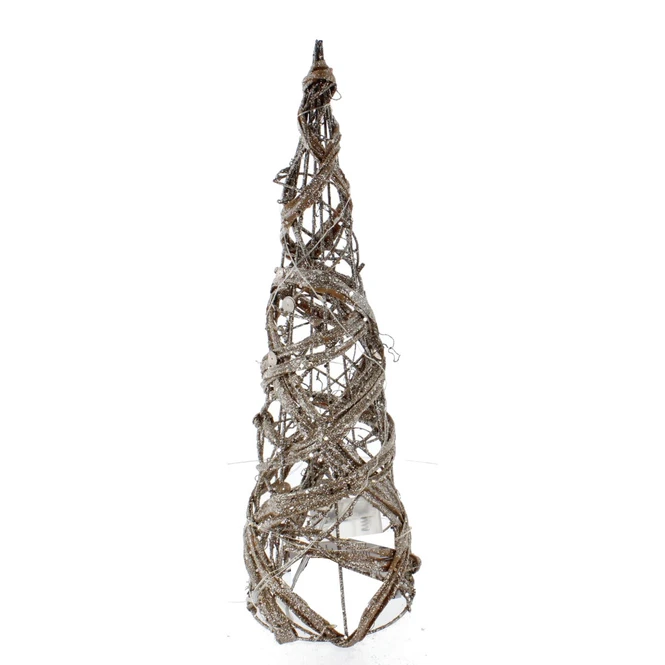 Kegel Braun Mit LED - Ca. 12 X 40 Cm 3 Kegel Braun Mit LED - Ca. 12 X 40 Cm