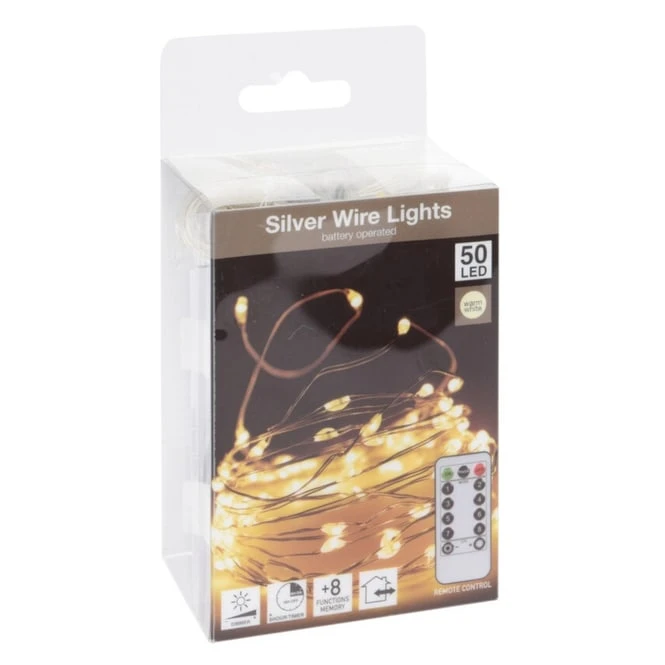 50er LED-Lichterdraht - Silver Wire Lights 6 50er LED-Lichterdraht - Silver Wire Lights – Bild 4