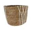 Korb Mit Makramee-Verzierung - Aus Naturgras - Ca. 27 X 22 Cm -Saisonale Dekorationen 239827 Bild 4016096442866