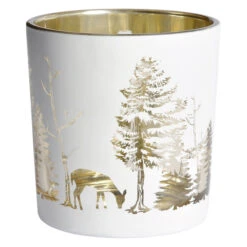 Teelichtglas - Winterwald - Ca. 10 X 10 Cm
