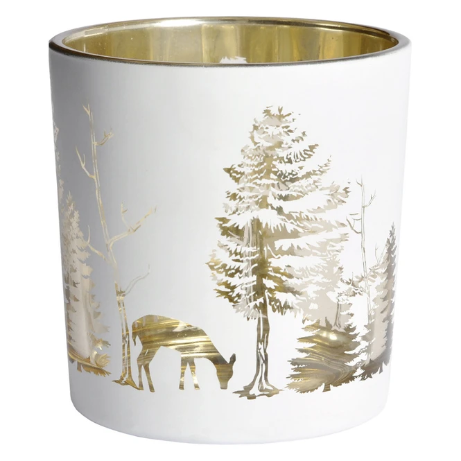 Teelichtglas - Winterwald - Ca. 10 X 10 Cm 3 Teelichtglas - Winterwald - Ca. 10 X 10 Cm