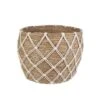 Korb Mit Netz - Aus Stroh Und Textil - Ca. 30/26x24,5 Cm -Saisonale Dekorationen 240426 4016096443467 mica living korb mit netz gross