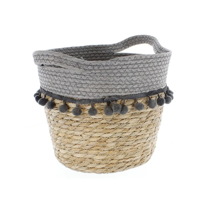 Korb Braun/grau - Aus Stroh Und Papierseil - Ca. 25/34x20 Cm 3 Korb Braun/grau - Aus Stroh Und Papierseil - Ca. 25/34x20 Cm