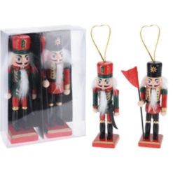 Dekohänger Nussknacker - Aus Holz - Ca. 12cm - 2 Stück -Saisonale Dekorationen 240540 8719987875984 koopman nussknacker 03