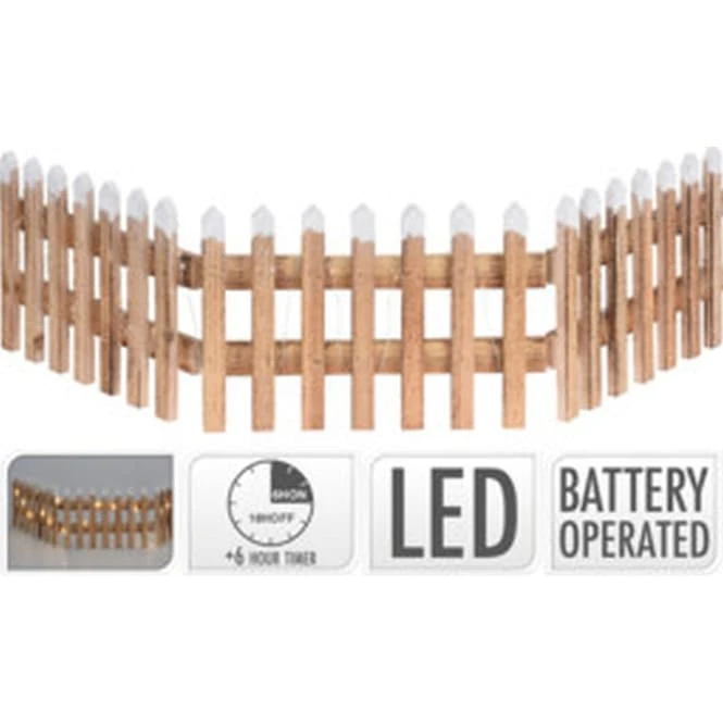 Deko-Zaunelement Mit LED Beleuchtung - Holz - Ca. 90 X 20 Cm 4 Deko-Zaunelement Mit LED Beleuchtung - Holz - Ca. 90 X 20 Cm – Bild 2