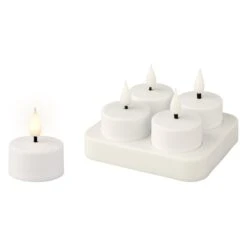 LED-Teelichter - Ø = Ca. 4 Cm - 4 Stück