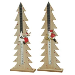 Advents-Countdown - Baum - Aus Holz - Ca. 15 X 5 X 41 Cm - 1 Stück -Saisonale Dekorationen 240908 1