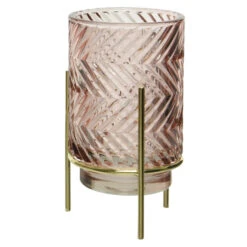 Teelichtglas - Ca. 9 X 15,5 Cm - Rosa - 1 Stück -Saisonale Dekorationen 240914 4