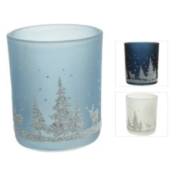 Teelichtglas - Weihnachten - Ca. 7 X 8,5 Cm - 1 Stück -Saisonale Dekorationen 240915 0