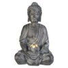 Buddha Mit Solar LED - Aus Polyresin - Ca. 19 X 15 X 30 Cm -Saisonale Dekorationen 243354 4016096447403 MICA LIVING Buddha sitzend 01