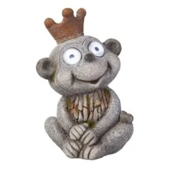 Affe Mit Krone - Mit Solar LED - Aus Polyresin - Ca. 14 X 11 X 20,5 Cm -Saisonale Dekorationen 243377 4016096447533 mica living affe sitzend solar led 01