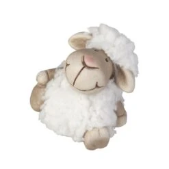 Schaf Mit Kunstfell - Aus Keramik Und Textil - Ca. 7,5 X 6 X 7,5 Cm - 1 Stück