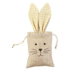 Geschenktasche Mit Hasengesicht - Aus Jute - Ca. 10,5 X 33 X 0,5 Cm - 1 Stück -Saisonale Dekorationen 243595 4016096448424 mica living tasche hasengesicht gelb 02