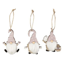 Dekohänger Wichtel - Aus Holz - Ca. 5,5 X 7,5 Cm - 3 Stück