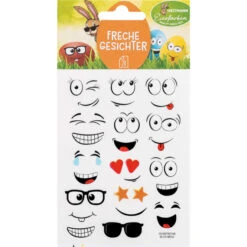 Eierfarben - Sticker - Freche Gesichter - 2 Bögen