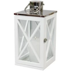 Windlicht - Aus Holz - 18 X 18 X 36 Cm