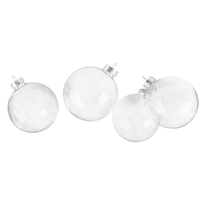 Christbaumkugeln - Mit Federn - Aus Glas - 4 Stück 4 Christbaumkugeln - Mit Federn - Aus Glas - 4 Stück – Bild 2