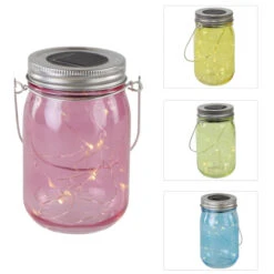 LED-Solarlampe - Aus Glas - 8 X 14 Cm - 1 Stück -Saisonale Dekorationen alle21