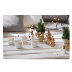 Teelichthalter - Advent - Aus Keramik - Ca. 7,5 X 7,5 X 7 Cm - 4 Stück 12 Teelichthalter - Advent - Aus Keramik - Ca. 7,5 X 7,5 X 7 Cm - 4 Stück -Saisonale Dekorationen alles439