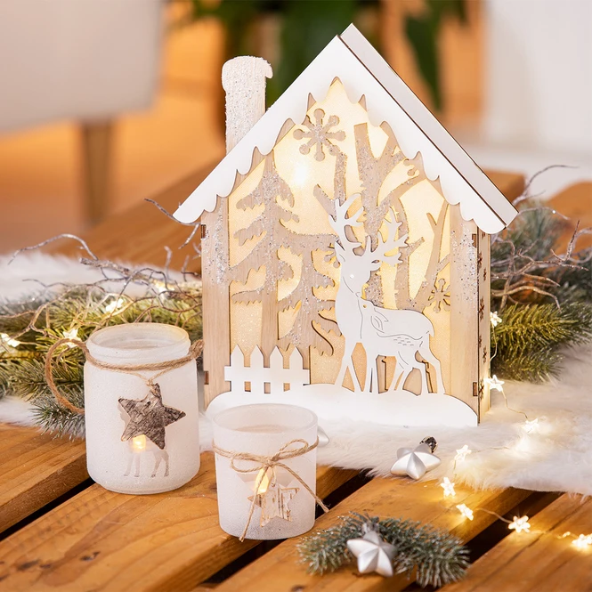 LED-Haus - Aus Holz - Ca. 25,5 X 5 X 29,5 Cm 4 LED-Haus - Aus Holz - Ca. 25,5 X 5 X 29,5 Cm – Bild 2