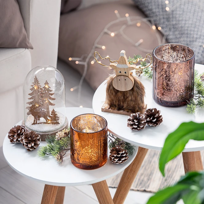 Teelichtglas - Hirsche - Ca. 10 X 12,5 Cm 3 Teelichtglas - Hirsche - Ca. 10 X 12,5 Cm