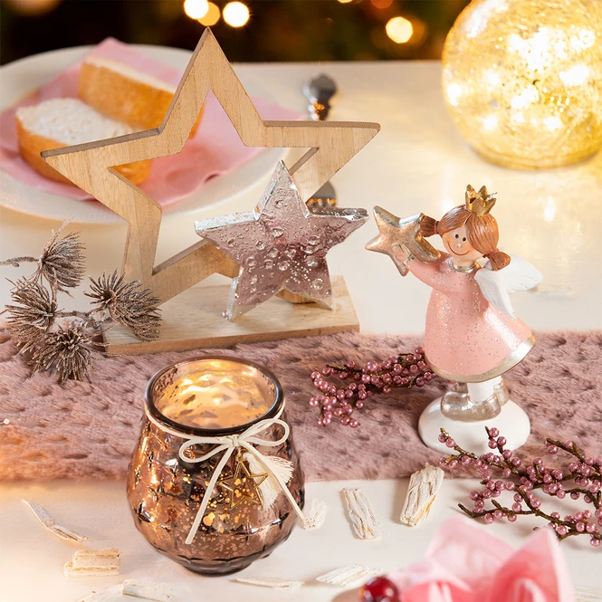 Teelichtglas - Stern - Ca. 9,5 X 10 Cm 3 Teelichtglas - Stern - Ca. 9,5 X 10 Cm