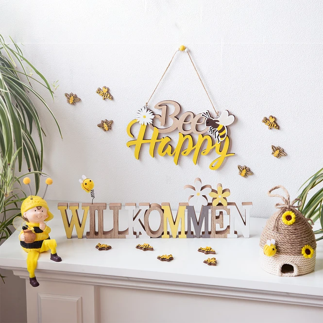 Deko-Schriftzug - Willkommen - Aus Holz - Ca. 42 X 2 X 12,5 Cm 4 Deko-Schriftzug - Willkommen - Aus Holz - Ca. 42 X 2 X 12,5 Cm – Bild 2