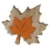 Deko-Blatt - Aus Holz - Ca. 13 X 11 X 2,5 Cm - Orange -Saisonale Dekorationen blattorange