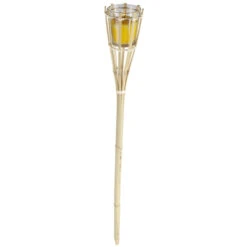 Gartenfackel - Citronella - Aus Bambus - Ca. 7,5 X 7,5 X 76 Cm - 1 Stück -Saisonale Dekorationen gelb3