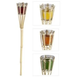 Gartenfackel - Citronella - Aus Bambus - Ca. 7,5 X 7,5 X 76 Cm - 1 Stück -Saisonale Dekorationen kerze2