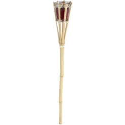 Gartenfackel - Citronella - Aus Bambus - Ca. 7,5 X 7,5 X 76 Cm - 1 Stück -Saisonale Dekorationen marsala