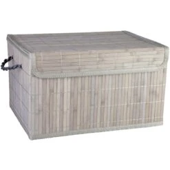 Aufbewahrungskiste - Aus Bambus - Grau - Verschiedene Größen -Saisonale Dekorationen mit1