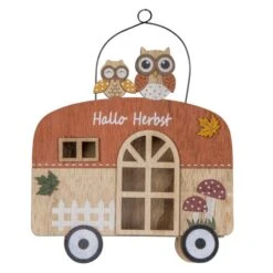 Dekohänger - Wohnwagen - Aus Holz - Ca. 18 X 5 X 19,5 Cm -Saisonale Dekorationen wohnwagen1 neu